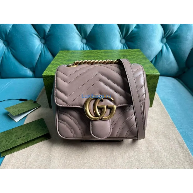 Gucci 739682 GG Marmont Matelassé mini tote bag mléčný čaj