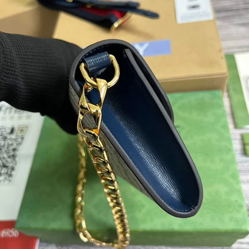 Gucci 724713 Gucci Horsebit 1955 mini taška béžová a modrá