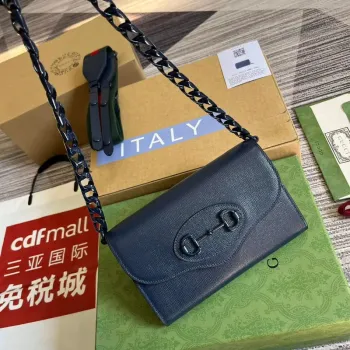 Gucci 724713 Gucci Horsebit 1955 mini taška Modrá