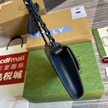 Gucci 724713 Gucci Horsebit 1955 mini taška Modrá