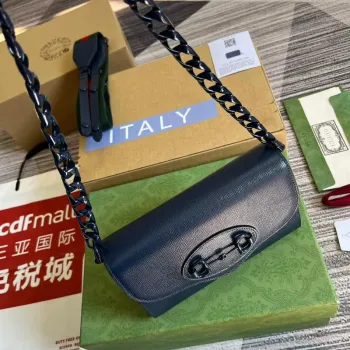 Gucci 724713 Gucci Horsebit 1955 mini taška Modrá