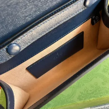 Gucci 724713 Gucci Horsebit 1955 mini taška Modrá