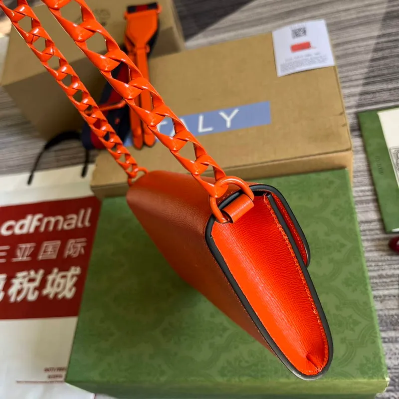 Gucci 724713 Gucci Horsebit 1955 mini taška Oranžová