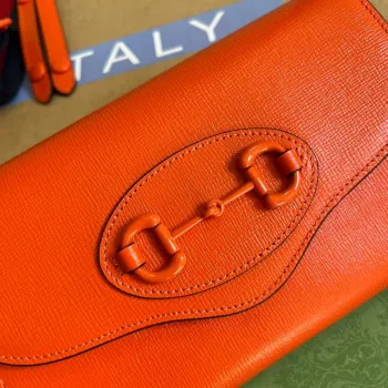 Gucci 724713 Gucci Horsebit 1955 mini taška Oranžová
