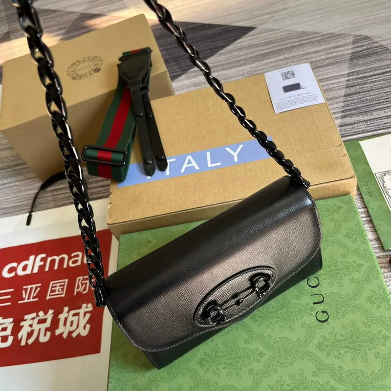 Gucci 724713 Gucci Horsebit 1955 mini taška Černá
