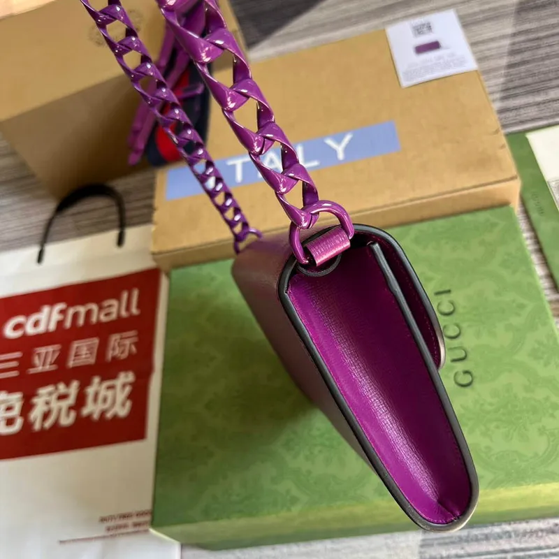 Gucci 724713 Gucci Horsebit 1955 mini taška fialová