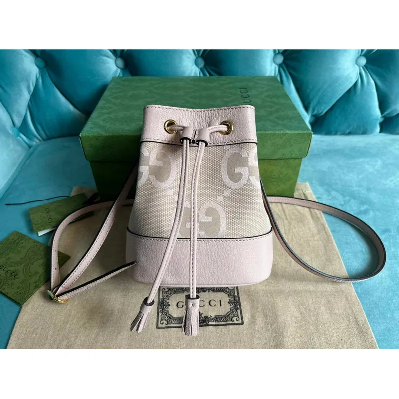 Gucci 550620 Ophidia jumbo GG mini kabela na bucket světle růžová