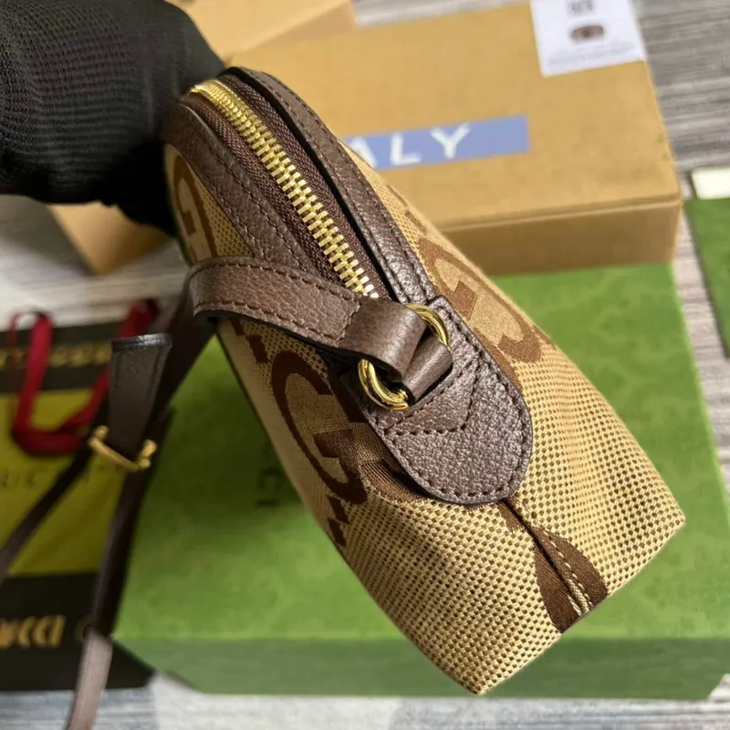 Gucci 499621 Ophidia GG malá kabelka přes rameno Hnědá