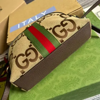 Gucci 499621 Ophidia GG malá kabelka přes rameno Hnědá