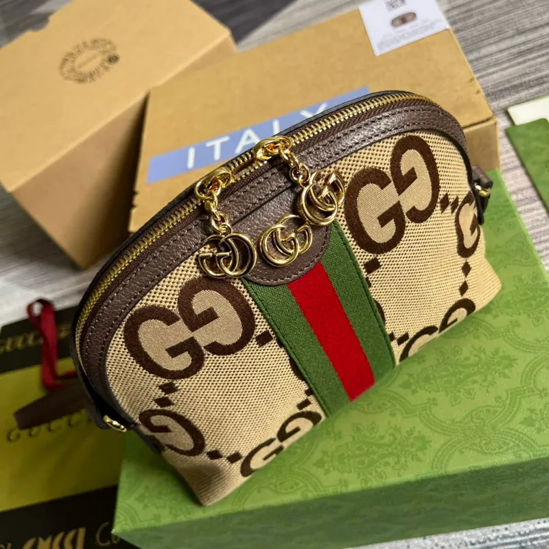 Gucci 499621 Ophidia GG malá kabelka přes rameno Hnědá