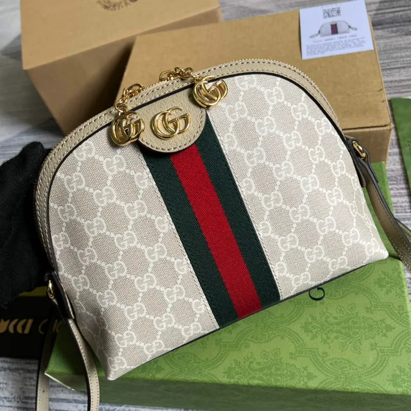 Gucci 499621 Ophidia GG malá kabelka přes rameno Ovesná