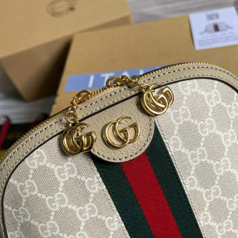 Gucci 499621 Ophidia GG malá kabelka přes rameno Ovesná