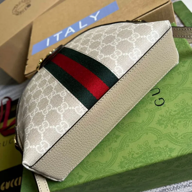 Gucci 499621 Ophidia GG malá kabelka přes rameno Ovesná
