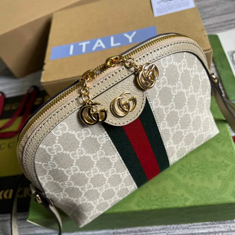 Gucci 499621 Ophidia GG malá kabelka přes rameno Ovesná
