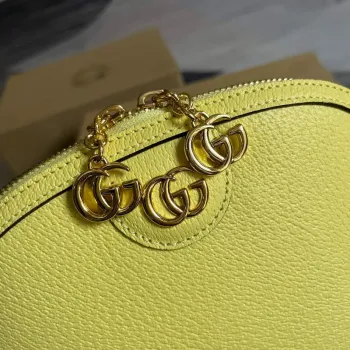 Gucci 499621 Ophidia malá ramenní taška s Double G žlutá