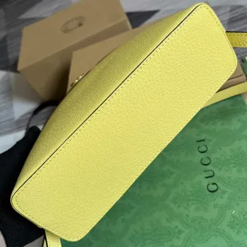 Gucci 499621 Ophidia malá ramenní taška s Double G žlutá