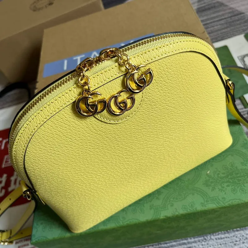 Gucci 499621 Ophidia malá ramenní taška s Double G žlutá