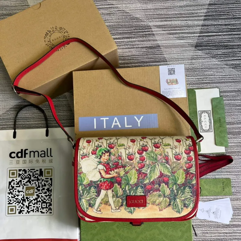 Gucci 664143 Dětská messenger taška Červená