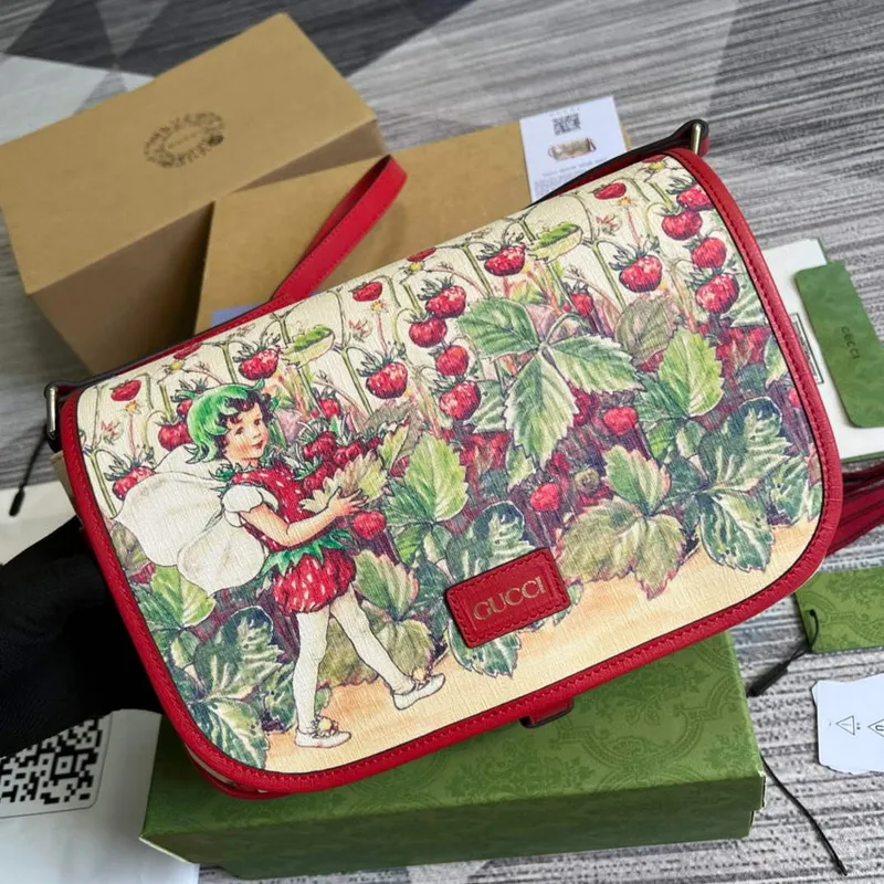 Gucci 664143 Dětská messenger taška Červená
