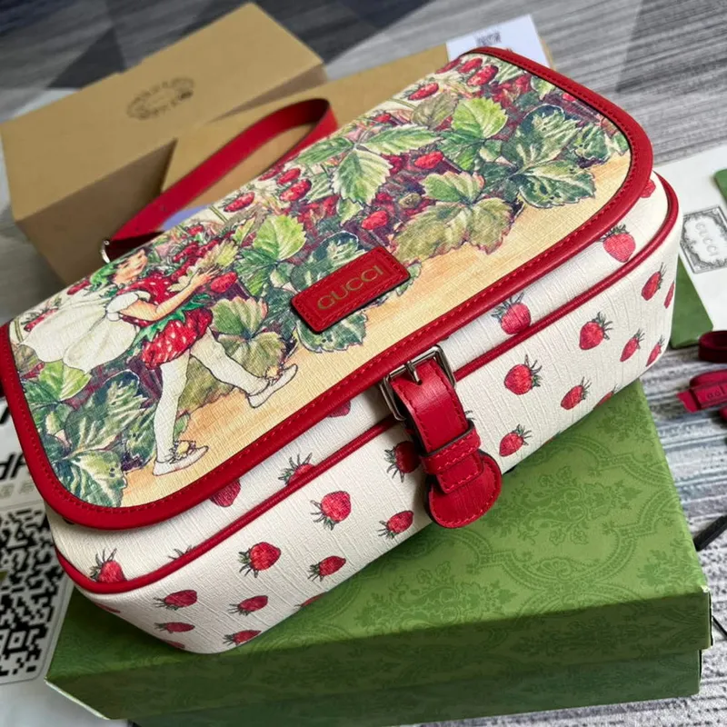 Gucci 664143 Dětská messenger taška Červená