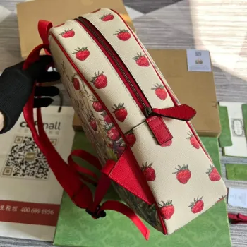 Gucci 433578 Dětský batoh s pohádkovým potiskem červený