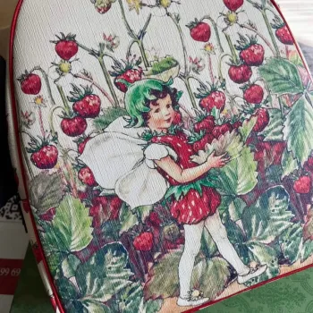 Gucci 433578 Dětský batoh s pohádkovým potiskem červený