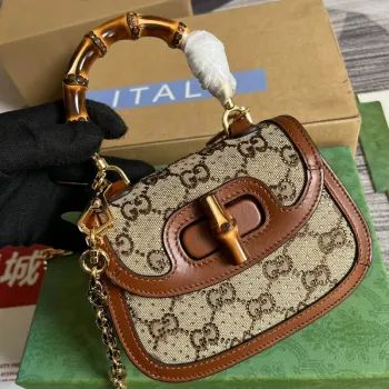 Gucci 735116 Gucci Bamboo 1947 mini taška s horním uchopem
