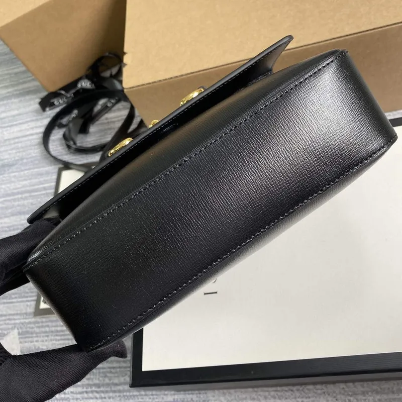 Gucci 645454 Gucci Horsebit 1955 Malá kabelka přes rameno Černá