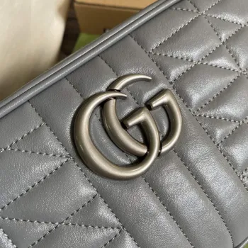 Gucci 447632 GG Marmont malá ramenní taška šedá