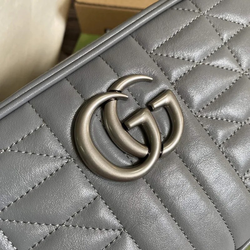 Gucci 447632 GG Marmont malá ramenní taška šedá