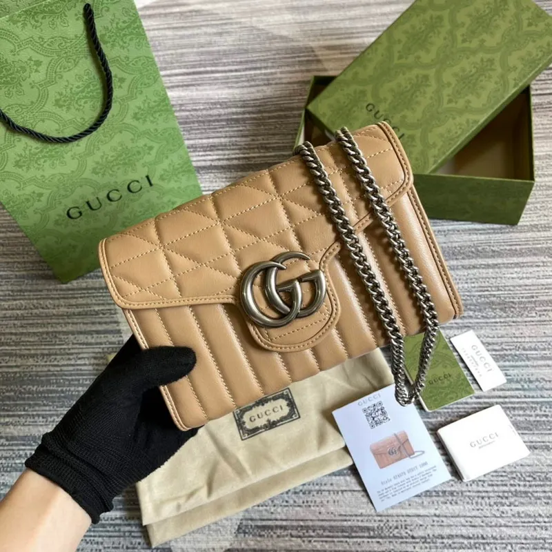 Gucci 474575 GG Marmont mini taška Světle růžová