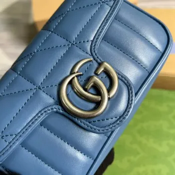 Gucci 476433 GG Marmont Super Mini Taška Modrá