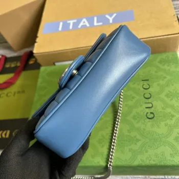 Gucci 476433 GG Marmont Super Mini Taška Modrá