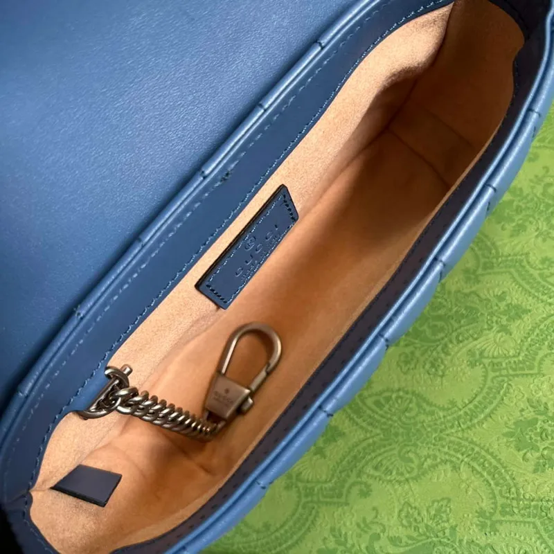 Gucci 476433 GG Marmont Super Mini Taška Modrá