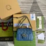 Gucci 583571 GG Marmont mini taška s horním uchopem modrá