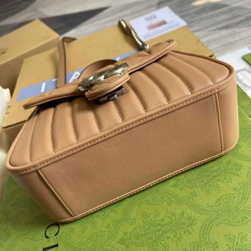 Gucci 583571 GG Marmont mini taška s horním uchopem Světle růžová