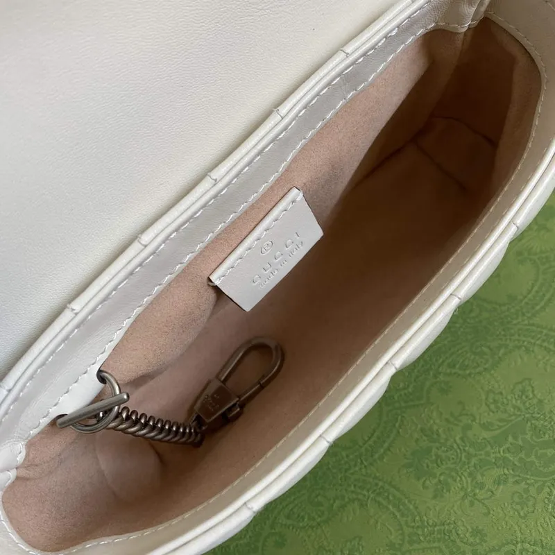 Gucci 476433 GG Marmont Super Mini Taška Bílá