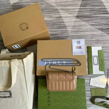 Gucci 476433 GG Marmont Super Mini Taška Růžová