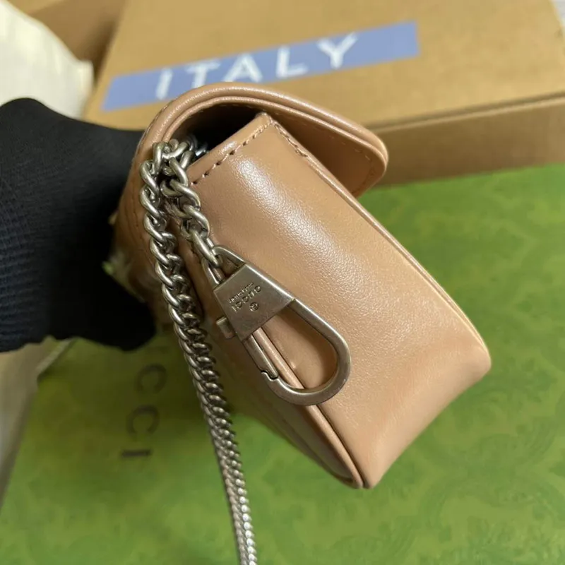 Gucci 476433 GG Marmont Super Mini Taška Růžová