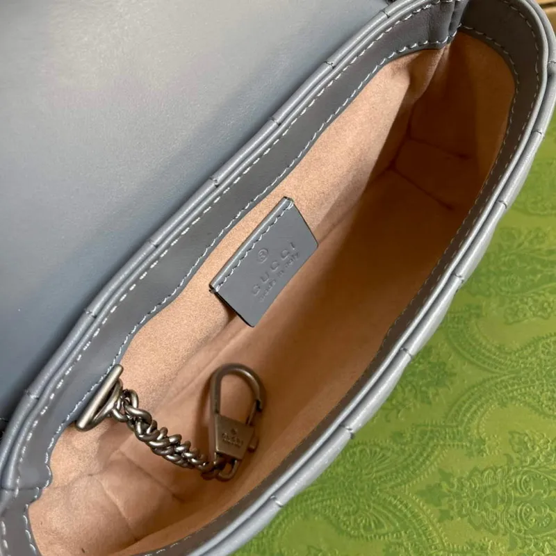 Gucci 476433 GG Marmont Super Mini Taška Šedá