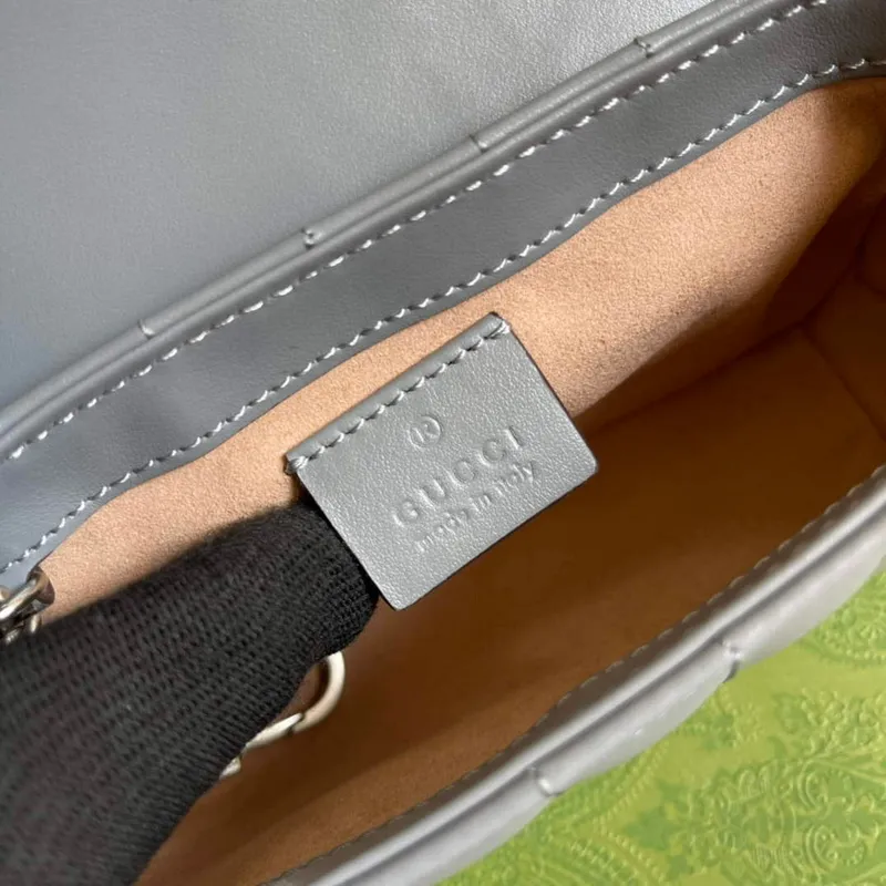 Gucci 476433 GG Marmont Super Mini Taška Šedá
