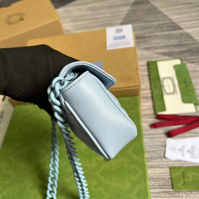 Gucci 699757 GG Marmont Pásková taška Modrá