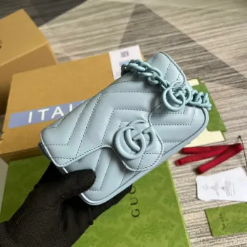 Gucci 699757 GG Marmont Pásková taška Modrá