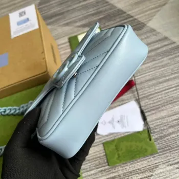 Gucci 699757 GG Marmont Pásková taška Modrá