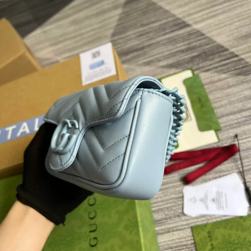 Gucci 699757 GG Marmont Pásková taška Modrá