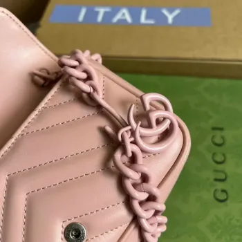 Gucci 699757 GG Marmont Pásková taška Světle růžová