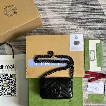 Gucci 699757 GG Marmont Pásková taška Černá