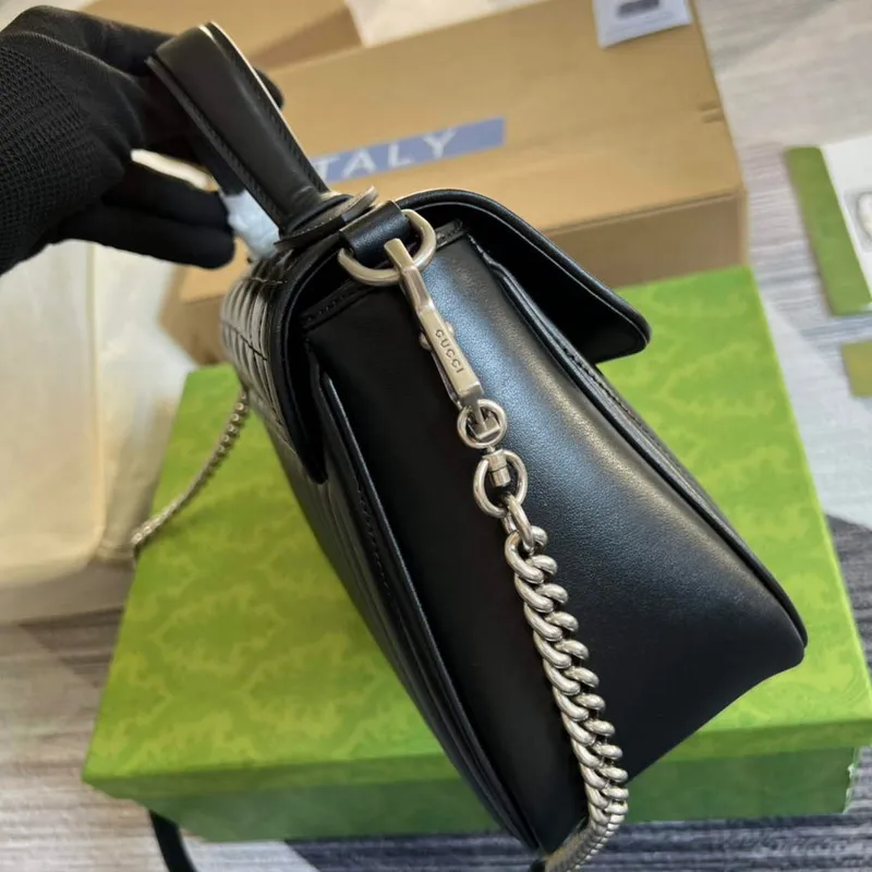 Gucci 498110 GG Marmont malá taška s horním uchopem černá