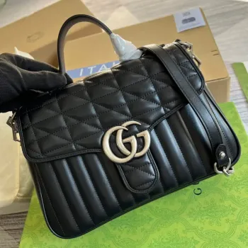 Gucci 498110 GG Marmont malá taška s horním uchopem černá
