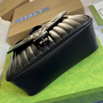 Gucci 498110 GG Marmont malá taška s horním uchopem černá